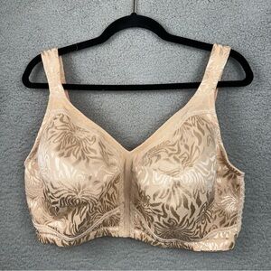 Wingslove Bra Womens 40H Beige Full Coverage Minimizer Wirefree Non Padded NEW